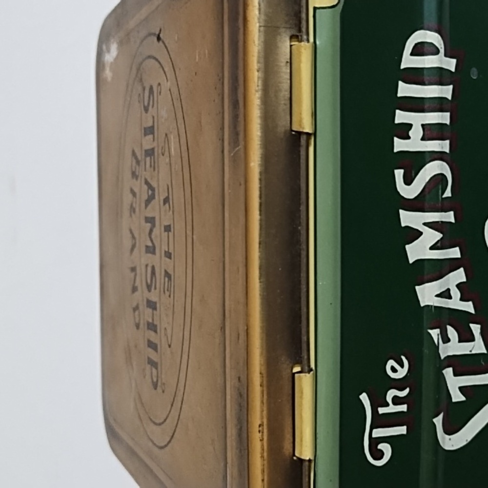 STEAMSHIP TIN - STEAMSHIP  BRAND MOLASSES VINTAGE, DEEP GREEN AND GOLD - Picture 5 of 7